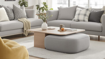 découvrez la table basse avec pouf intégré, la solution parfaite pour optimiser l'espace de votre petit salon tout en alliant style et fonctionnalité.
