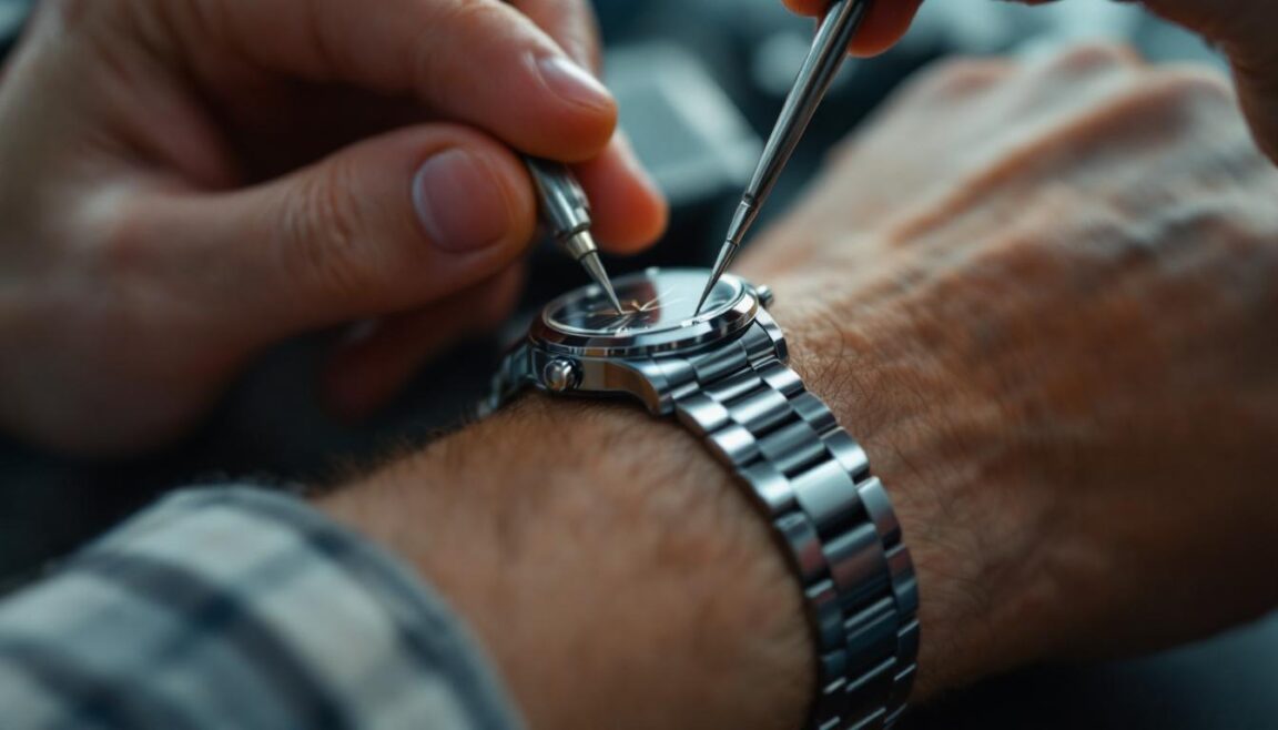 apprenez à ajuster facilement la taille de votre bracelet de montre à maillons vous-même grâce à notre guide pratique et étape par étape.