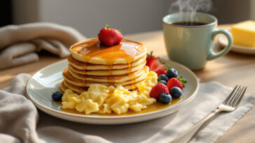 découvrez notre recette facile pour un brunch réussi avec des pancakes moelleux et des œufs brouillés parfaits, pour un matin gourmand et convivial.