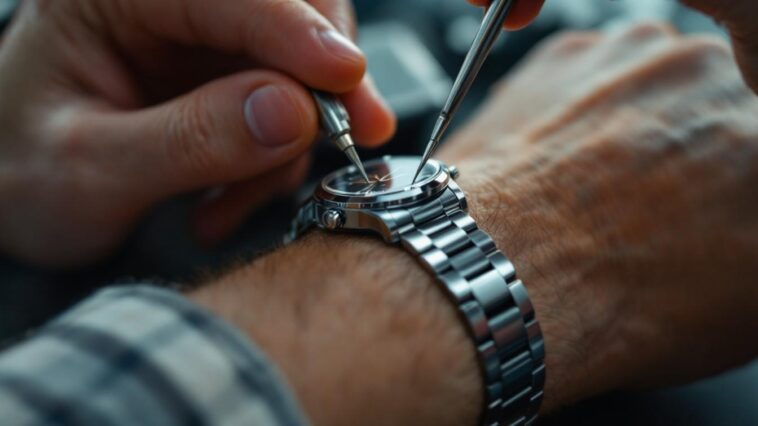 apprenez à ajuster facilement la taille de votre bracelet de montre à maillons vous-même grâce à notre guide pratique et étape par étape.